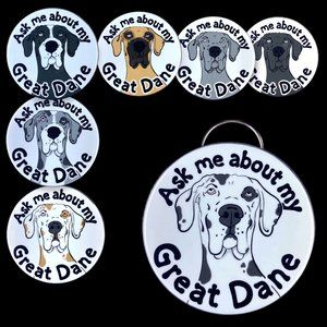 Great Dane Bottle Opener Keychain, Ask Me About My Dog Accessories